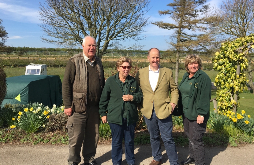 Don and Barbara Armstrong and Jane Butler owners of Golden Square with Kevin Hollinrake MP