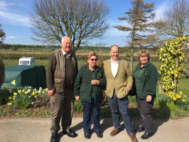 Don and Barbara Armstrong and Jane Butler owners of Golden Square with Kevin Hollinrake MP